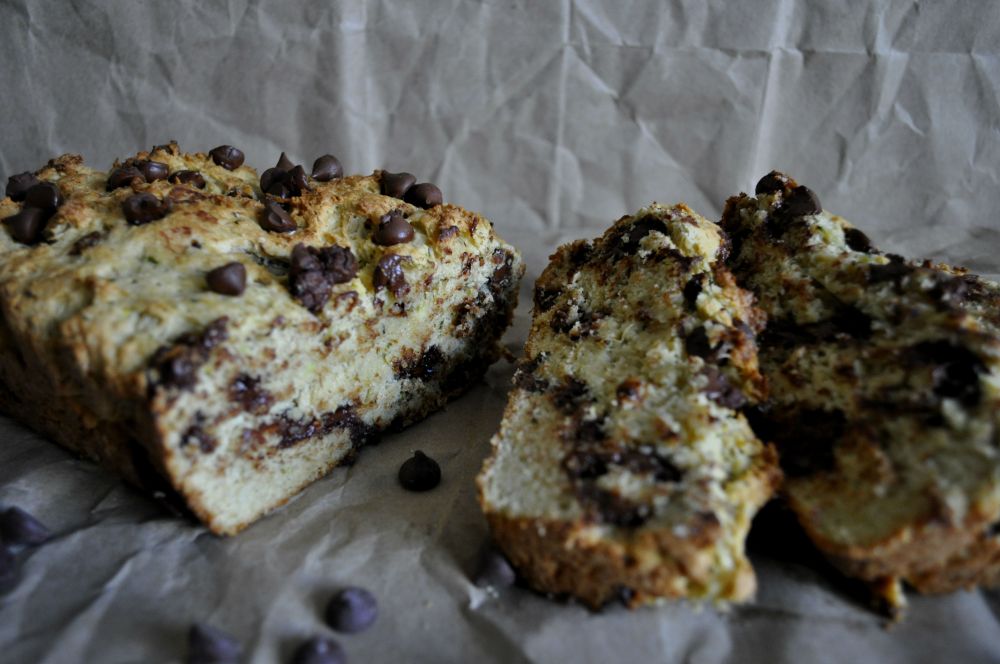 Chocolate Chip Zucchini Bread- Sliced